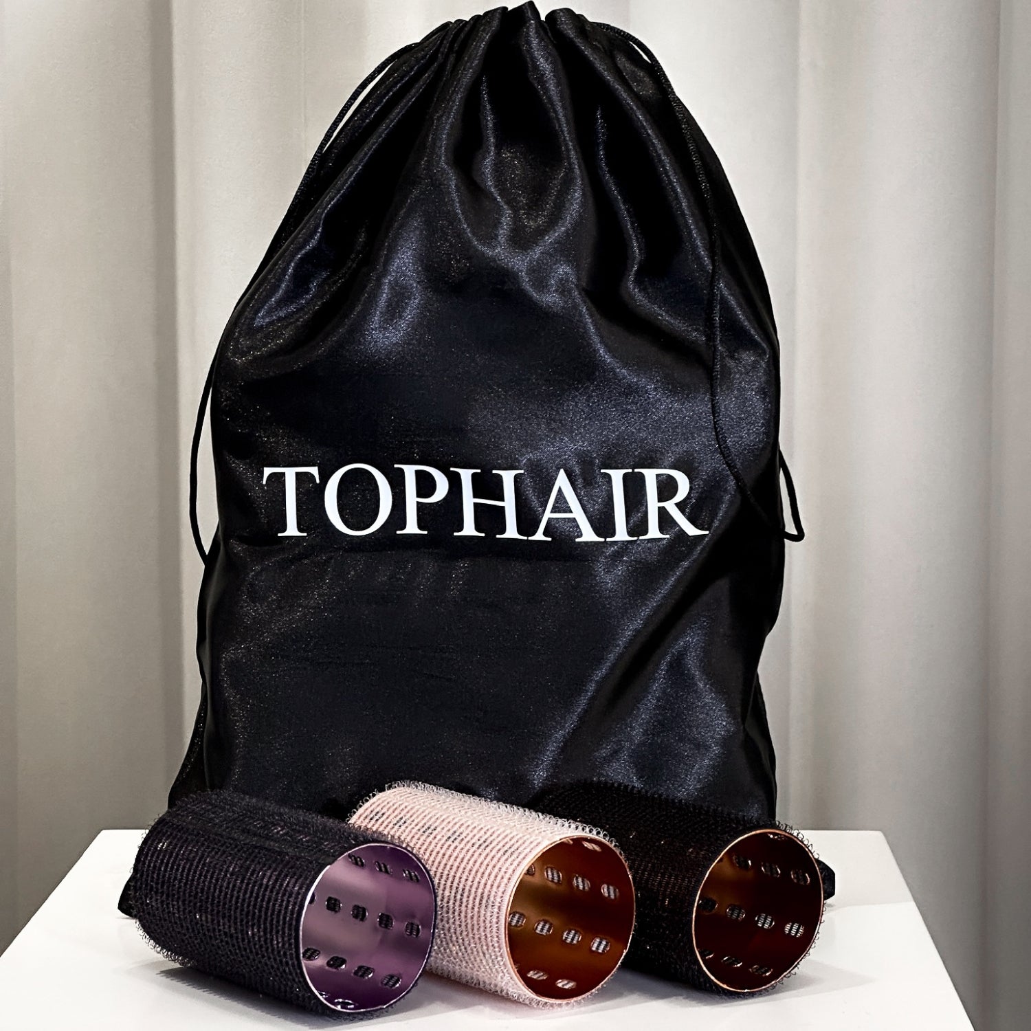 The set of eight volume rollers for hair 